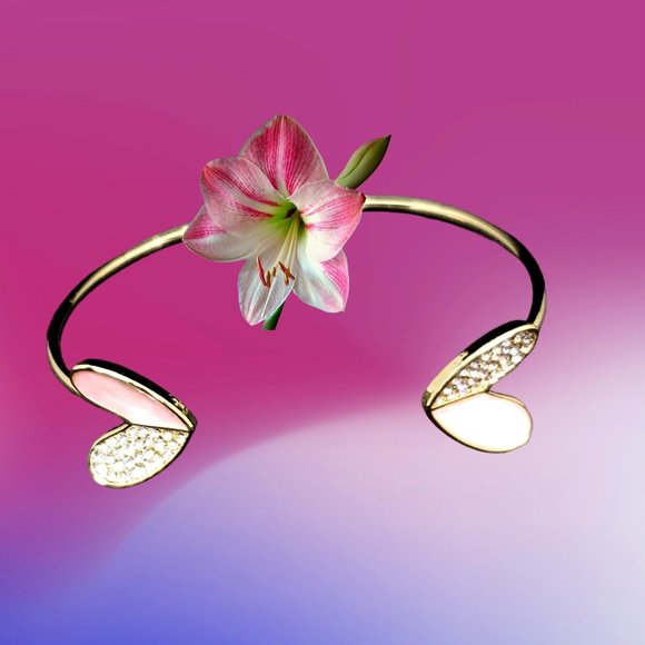 Two-Tone Crystal, Enamel & Gold Bangle Bracelet - Mary Kay Exclusive - Picture 1 of 5